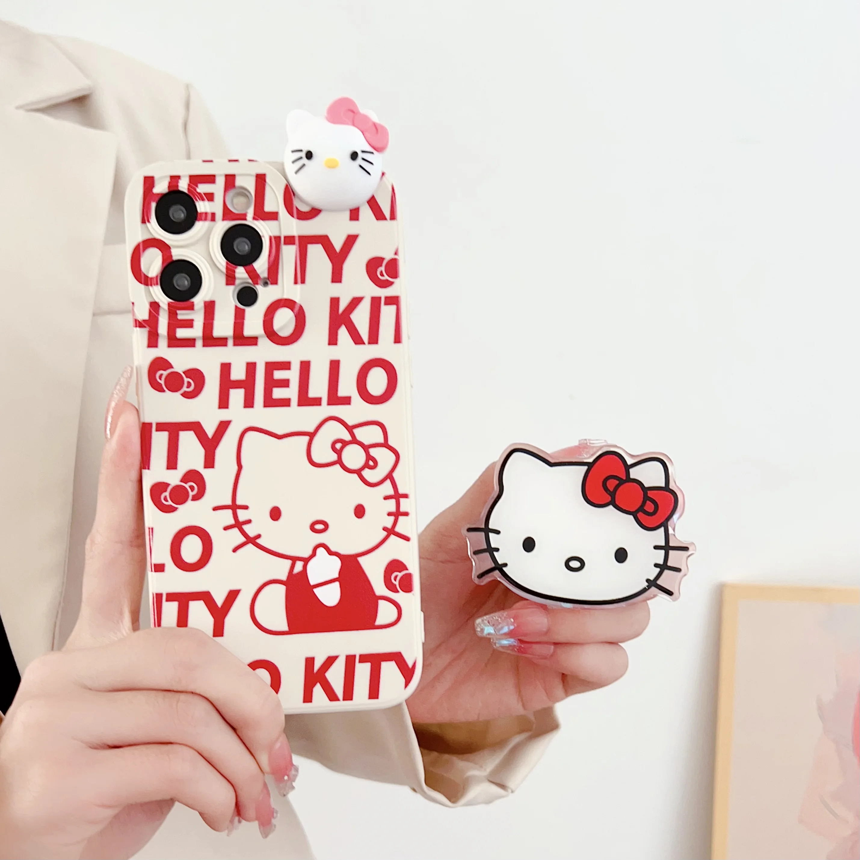 thumbnail image 1 of Funda con soporte para Samsung Galaxy S7 Edge S8 S9 S10 S20 S21 S22 S23 Plus Ultra S21FE Note 9 10 20 Hello Kitty, 1 of 5