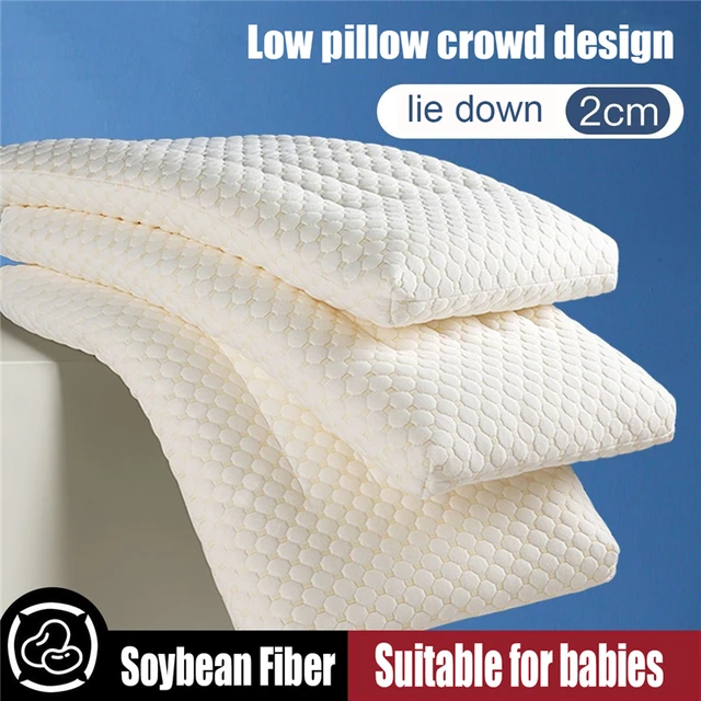 Superfine soybean fiber knitted cotton fabric soft feel pillow high rebound not easily deformed low pillow