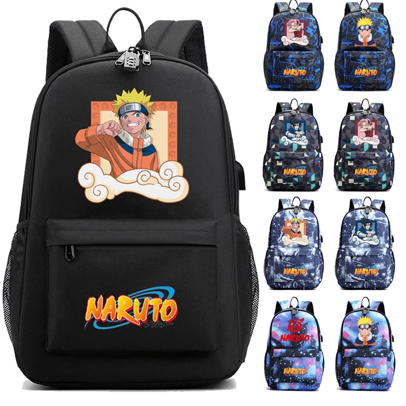 

Anime Naruto Back To School Backpack Rucksack Student Schoolbag Men Women Leisure Usb Travel Backpack for Teen Bags Boys Girls