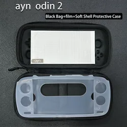 오리지널 실리콘 소프트 쉘 보호, 핸드헬드 화면 보호, 깔끔한 보관 블랙 백, Ayn Odin2 게임 콘솔