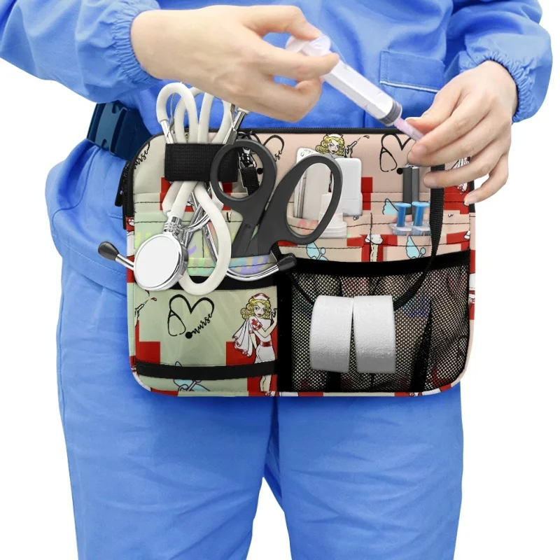 

Twoheartsgirl Portable Nurse Fanny Pack Nurses Accessories Adjustable Belt Bag with Tape Holder Large Capacity Women Waist Pouch