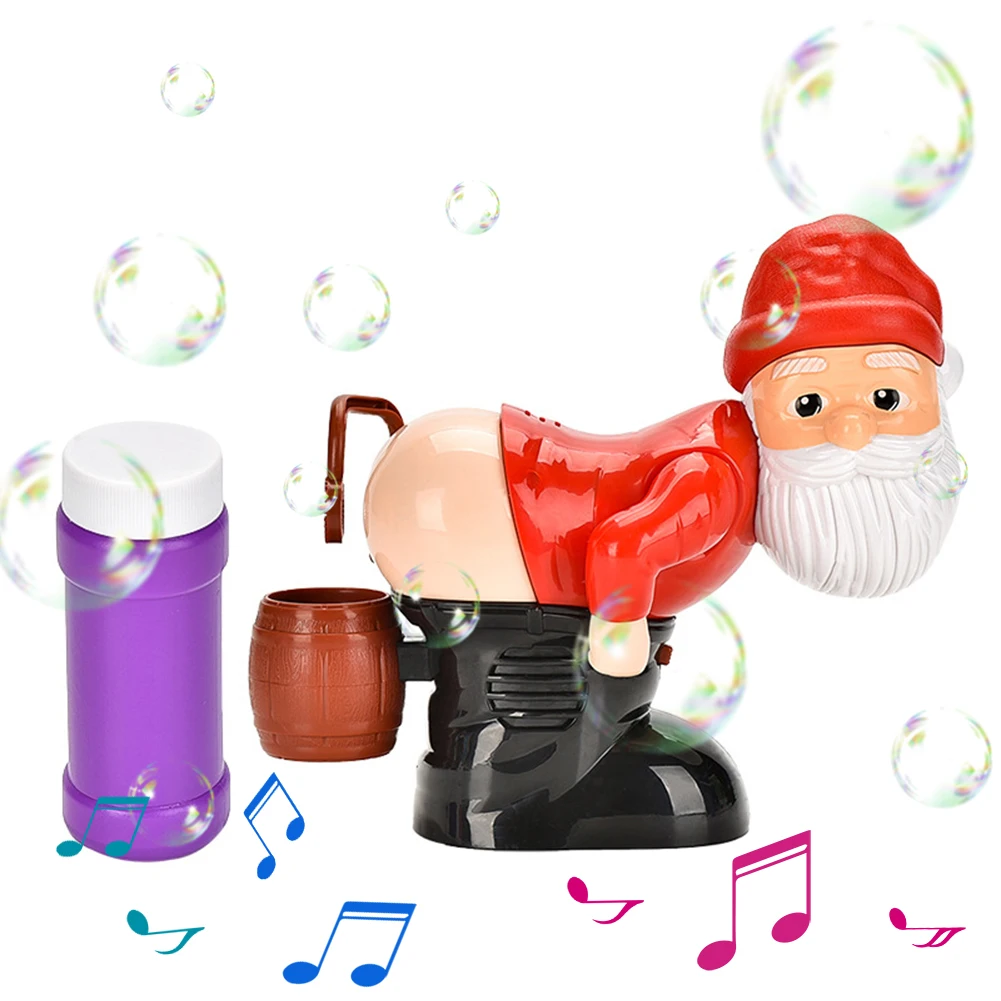 Christmas Santa Claus Bubble Blower with Music & Light Electric Fart Santa Toy Novelty Xmas Gift for Boys Girls christmas bubble toy
