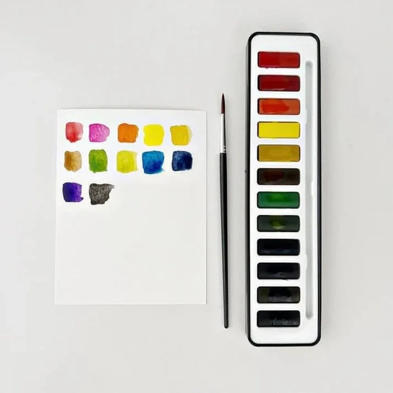 Bird Watercolor Workbook Beginner Friendly Life Color Palette Series Watercolor Practice Book Coloring Book 12 Color Paint Pen