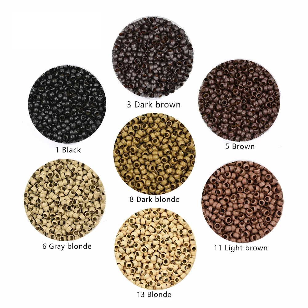 2.5mm 헤어 익스텐션 마이크로 링 링크 비즈 나노 링 비즈 헤어 익스텐션용 헤어 익스텐션 도구 1000개