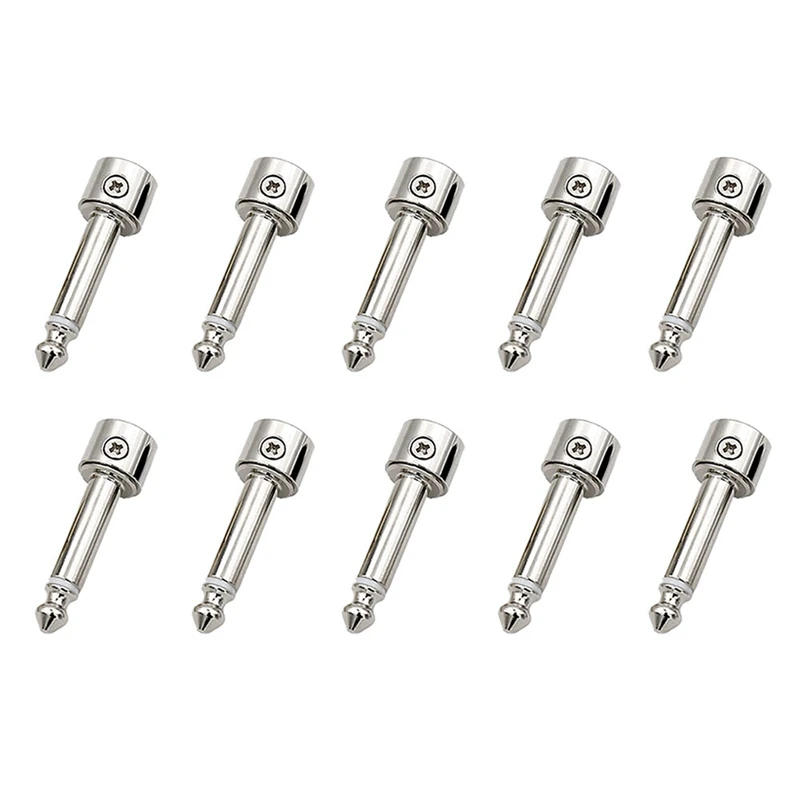 

10PCS 6.35MM Solder Free Plugs Kit DIY Guitar Pedal Board Electric Guitar Accessories
