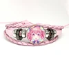 Project SEKAI Anime Momoi Airi MORE MORE JUMP! Pink Leather Bracelet Glass Cabochon Button Multilayer Bangles Wristband Gift 3