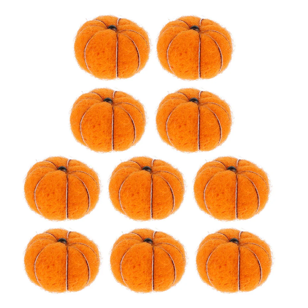 15 Pcs Wool Felt Pumpkin Pumpkins Gold Tinsel Garland Pendent Outdoor Christmas Hanging Ornament Autumnal Decoration 4