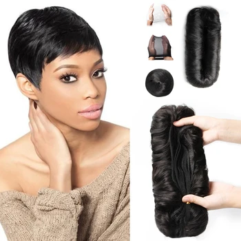 Short Human Hair Brazilian Hair Weave Bundles With Closure Ombre Curly Hair With Circular Center Closure T1b 30 99j Extensions 1