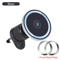 Universal Magnetic Car Phone Holder and Mount Bracket (Umasafe1 Silver)