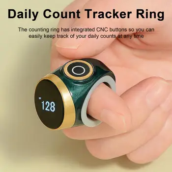 Electronic Smart Tally Counter Waterproof Button Tally Ring Rechargeable Time Reminder Finger Ring Counter Clicker 2