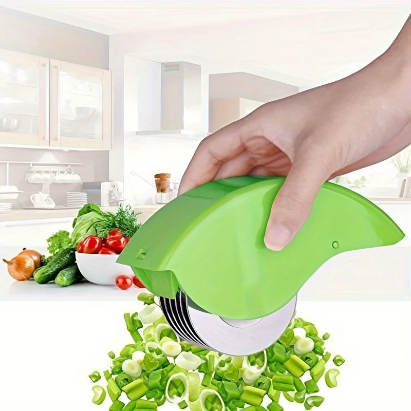 Stainless steel roller cutter for scallions and garlic vegetable shredder for ginger and garlic shredder slicer 1pc food slicer vegetable shredder