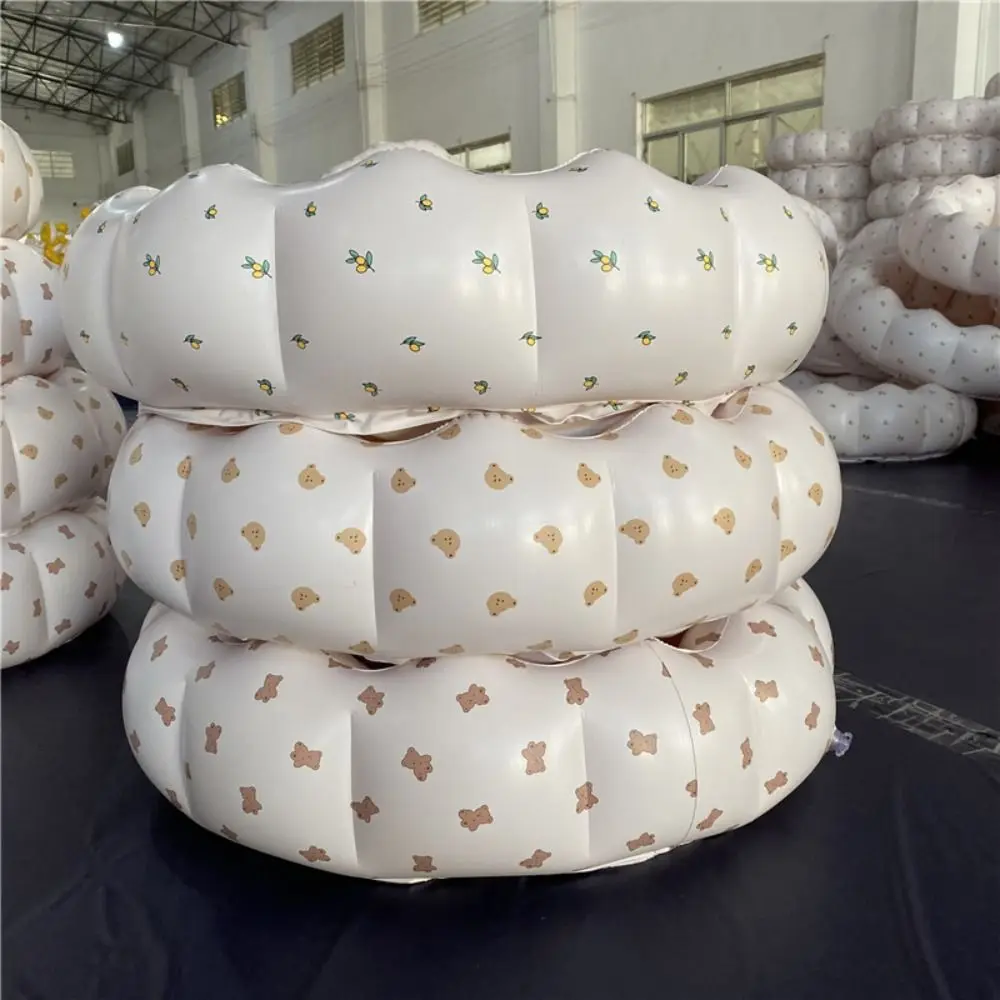 Foldable Bear Inflatable Swimming Pool Olive PVC Baby Ball Pit Fence Petal Shape Korean Style Play Water Bathtub Bath Basin