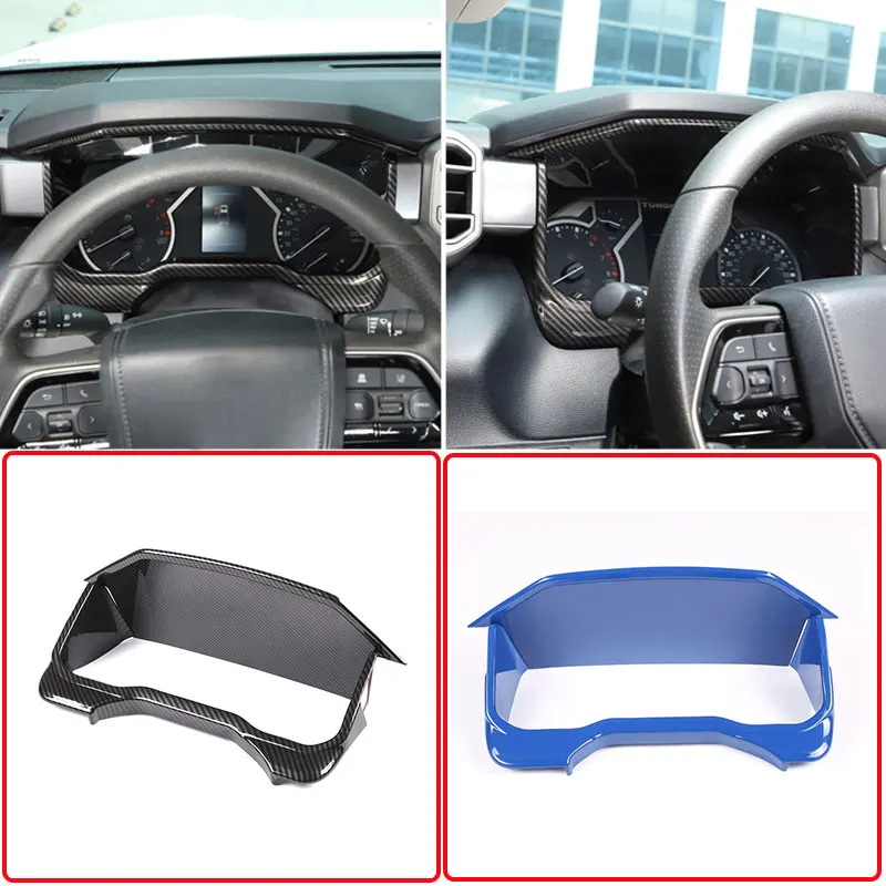 

For Toyota Tundra for Toyota Sequoia 2022-2024 ABS Carbon Fiber Car Dashboard Display Frame Cover Trim Stickers Car Accessories