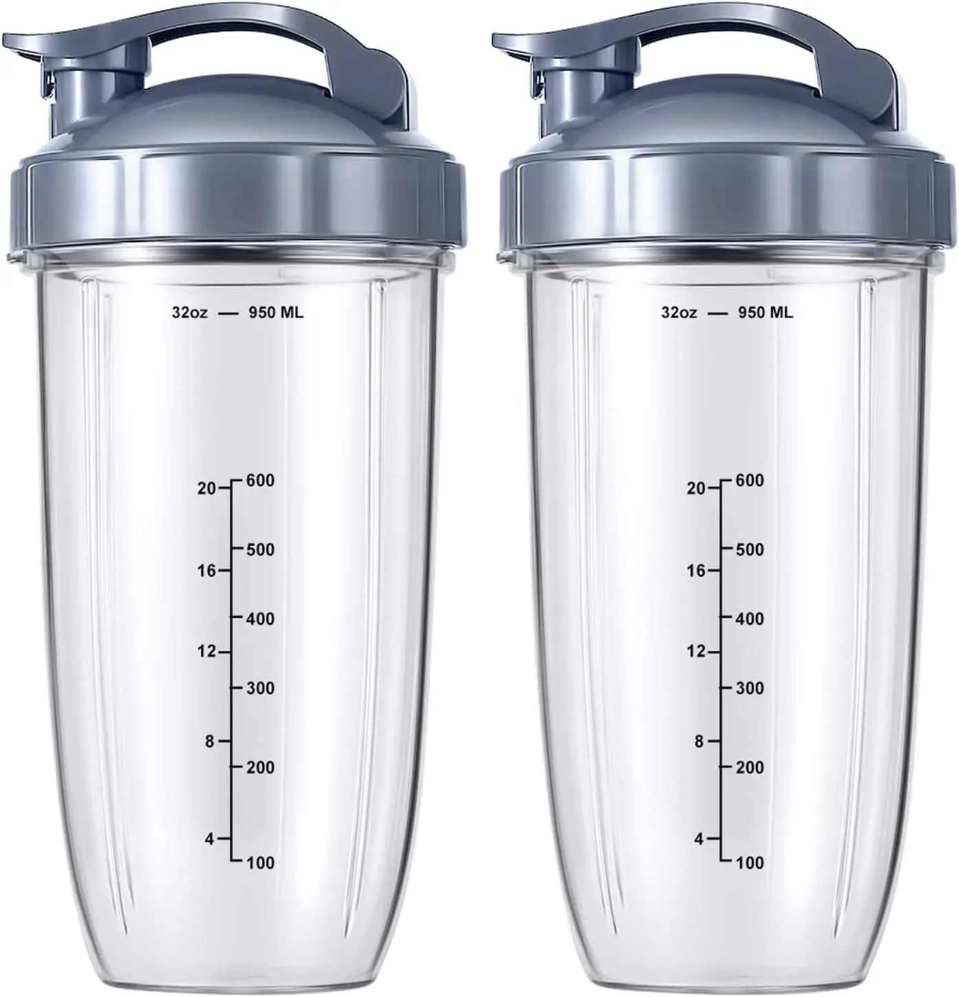 Replacement Parts 32oz Cups with Flip-Top To-Go-Lid and Rubber Gaskets Compatible with NutriBullet 900w Blender Accessory