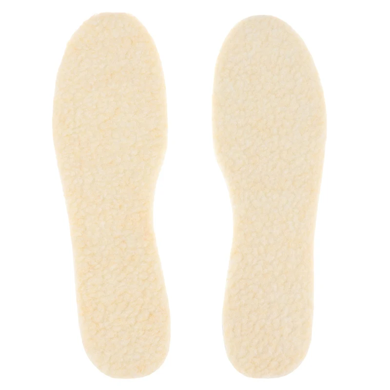 1 Pair Aluminum Foil Lamb Wool Insoles For Winter Warm Moisture-Proof Soft Sweat-Absorbing Breathable Plus Velvet Insoles