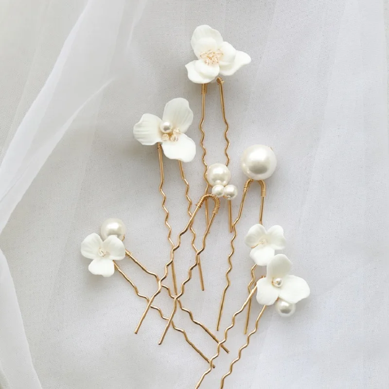 Hair Accessory Hair Clip Bridal Headwear Pearl Hairpins 3/6PCS