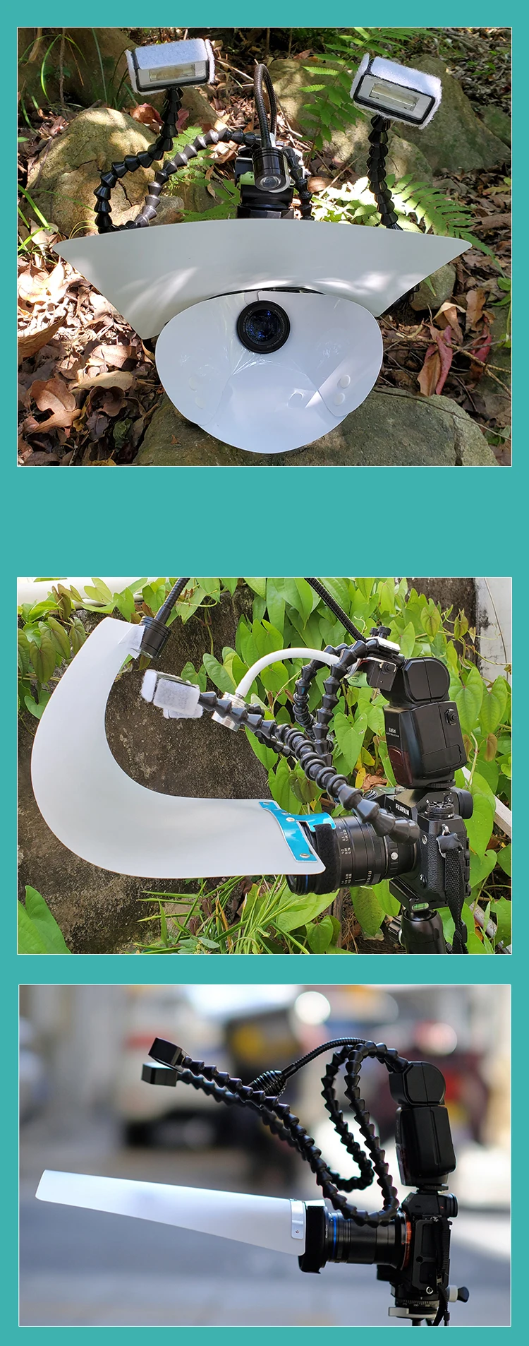 Universal Macro Fotografia Difusor, Reflector Set, 360