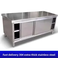 งานผลิตเหล็กสำหรับครัวเชิงพาณิชย์ โต๊ะทำงานสแตนเลส ตู้เก็บของ อุปกรณ์ครัวที่ปรับแต่งได้ 4