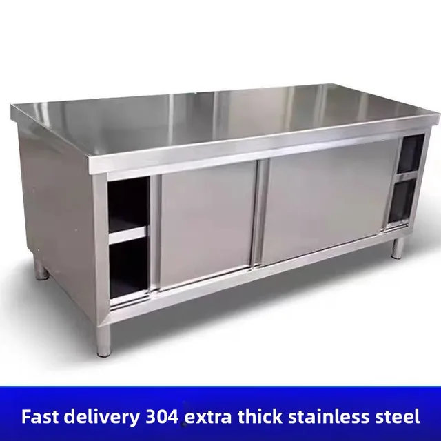 งานผลิตเหล็กสำหรับครัวเชิงพาณิชย์ โต๊ะทำงานสแตนเลส ตู้เก็บของ อุปกรณ์ครัวที่ปรับแต่งได้ 4