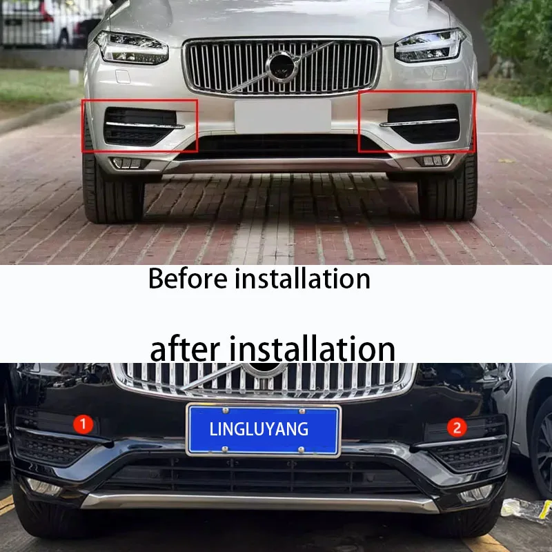 for Volvo XC90 2015-2019 car exterior accessories ABS rear fog light decoration, original car with chrome decoration is suitable
