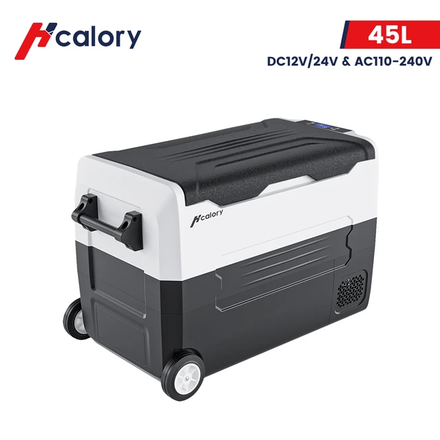 Hcalory Outdoor-Flaschenkühler, Elektrische Kompressor Kühlbox DC12-24V, AC  110-240V für Auto, Hause