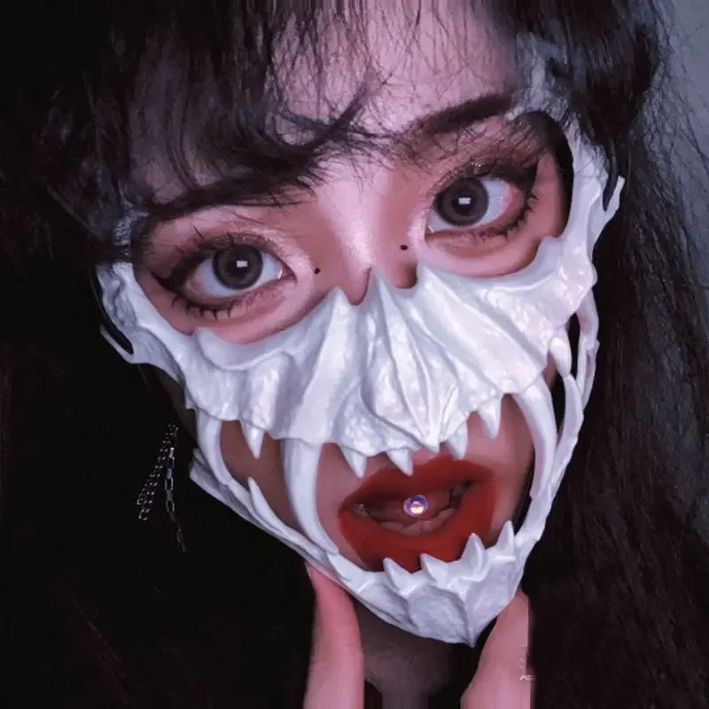 2024 New Halloween Mask Half-face Mask Cos Dragon God Fierce