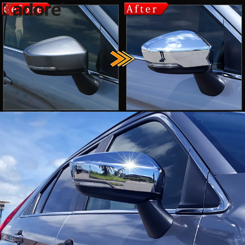 Chromed Silver 1 Pair Side Door Mirror Cover Rearview Mirror Caps Car 