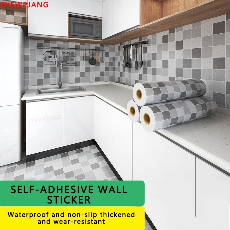 Cozinha Impermeável 3d Wall Stickers Decalques de Mesa de Banheiro Filme Auto-adesivo à Prova de Óleo Bancadas de Papel de Parede Impermeável para Casa