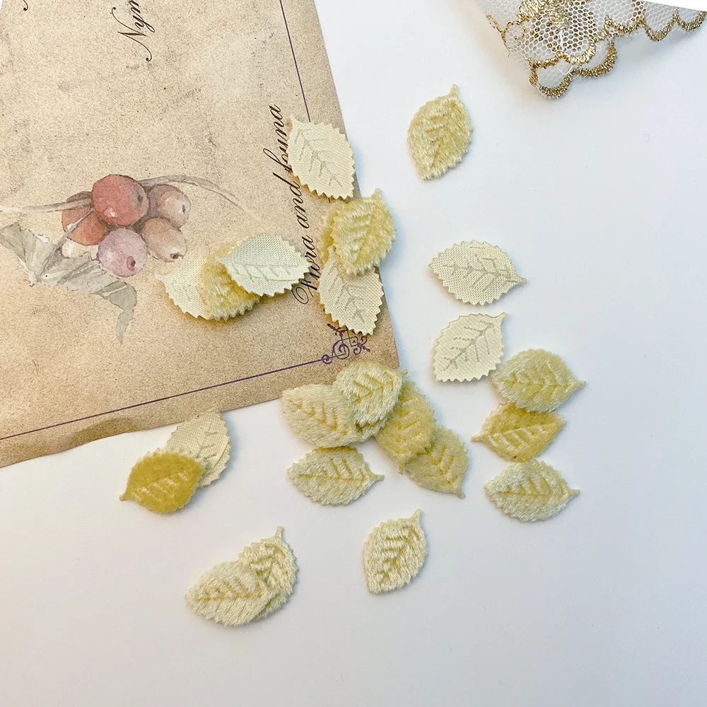 Super Mini Green Velvet Small Leaf Headdress Diy Handmade Flowers and Leaves Clothing Sweater Hair Accessories