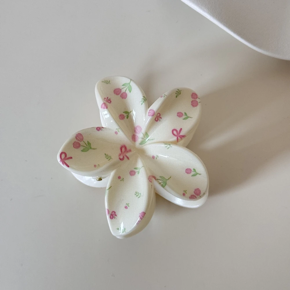 Set mollette per capelli a forma di fiore con stampa ciliegia_voghion.com