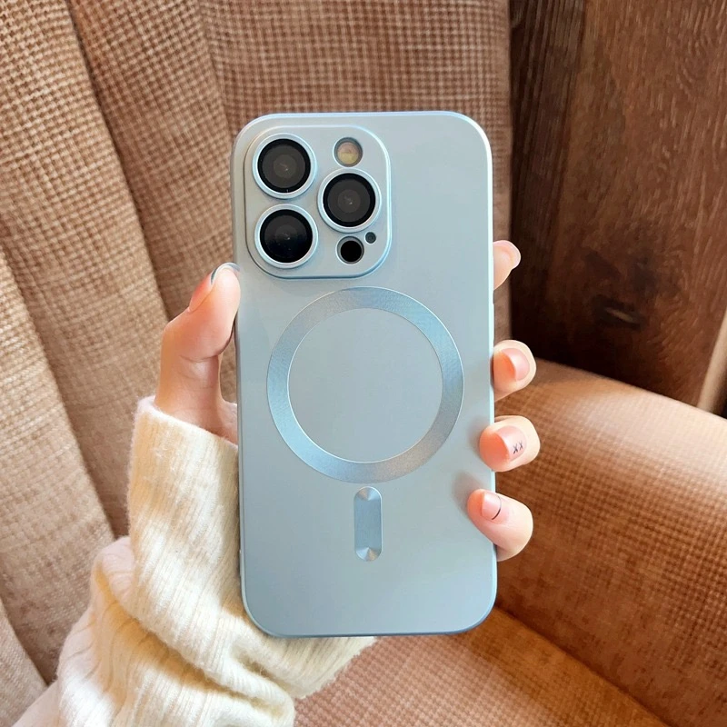 Luxury Black Magsafe Wireless Charge Case For iPhone 17 16 15 14 13 12 11 Pro Max  Soft Magnetic Cover