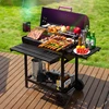 Household Barbecue Grill Charcoal Outdoor Oven BBQ Trolley Temperature Control Adjustable Height Family Party Tool 1