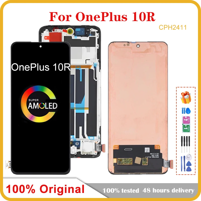 

6.7'' Original AMOLED For Oneplus 10R 80W CPH2411 LCD Display Touch Screen Digitizer Assembly For OnePlus 10R LCD Replacement