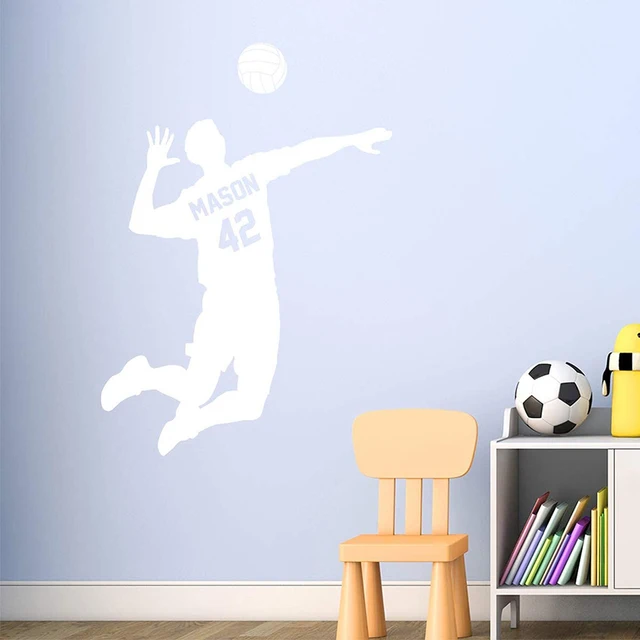 Custom Volleyball Decal Wall Decor - Personalized Name Sports Sticker Vinyl Art 6