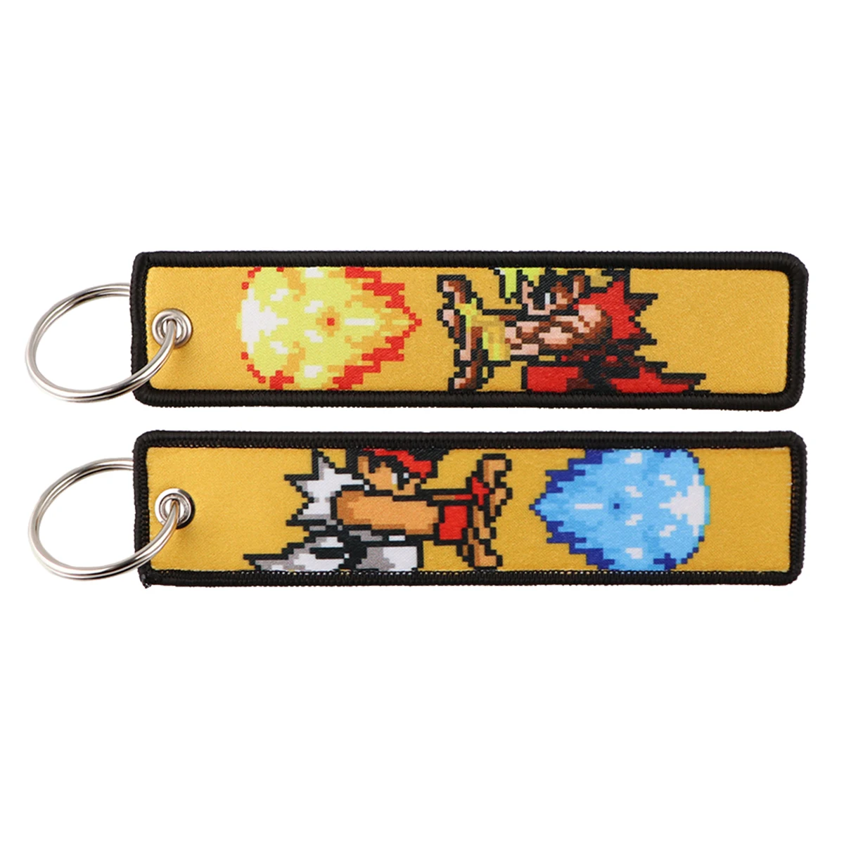 

Vintage Comic Game Street Fighter Key Tag Embroidery Key Chain For Motorcycles Cars Backpack Chaveiro Key Fobs Fashion Key Ring