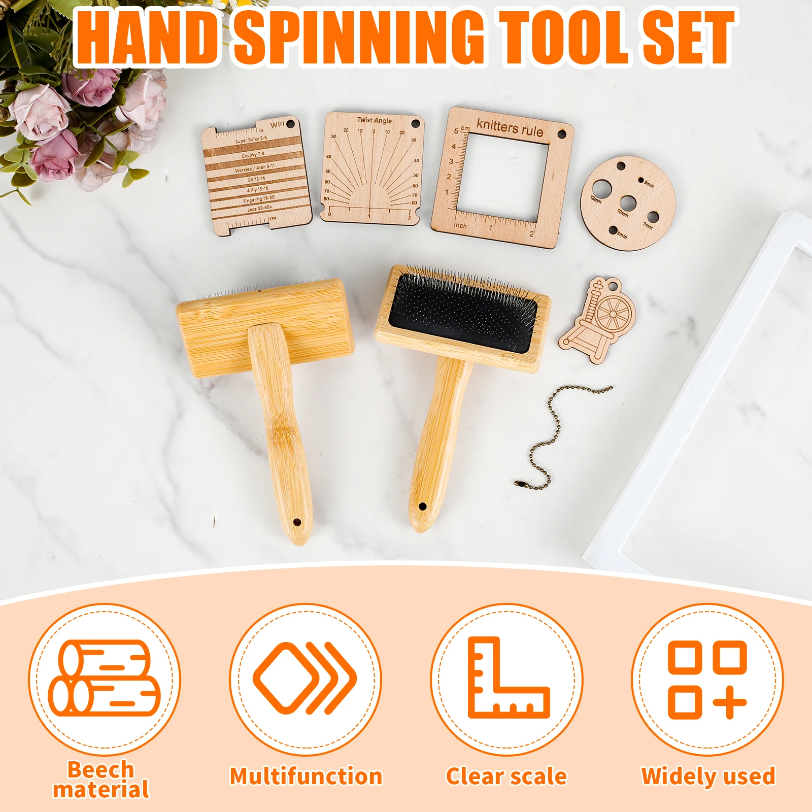 Wooden Knitting Gauge Ruler Knitting Calculator Density Ruler DIY Yarn Needle Distance Measurement Tool Sewing Supplies