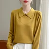 2024 Autumn/Winter Flip collar Cashmere Sweater Women Knitted Sweater Loose Fashion Cashmere Sweater Women 1
