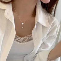 Collier pendentif coeur réglable en argent regardé 925 pour femme, tour de cou d'amour, cadeau de bijoux élégant pour fille, livraison directe, vente en gros 3