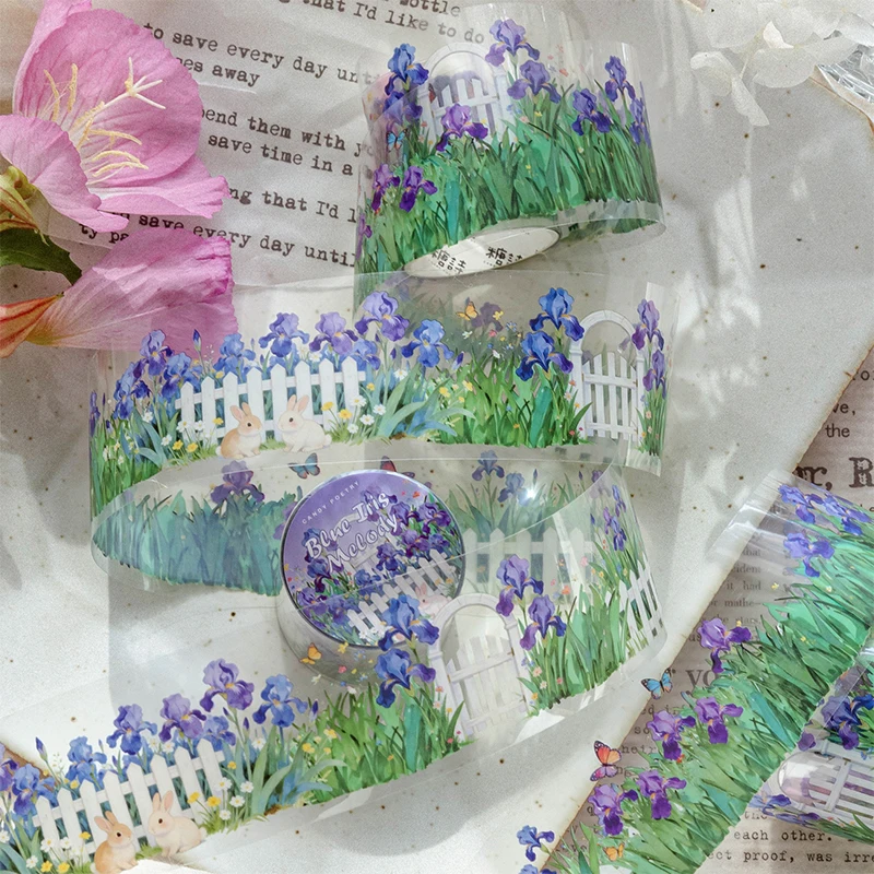 6권 - 수채화 식물 꽃 테마 PET 풍경 장식 테이프, 아름다운 패턴 테이프, DIY 스크랩북 만들기