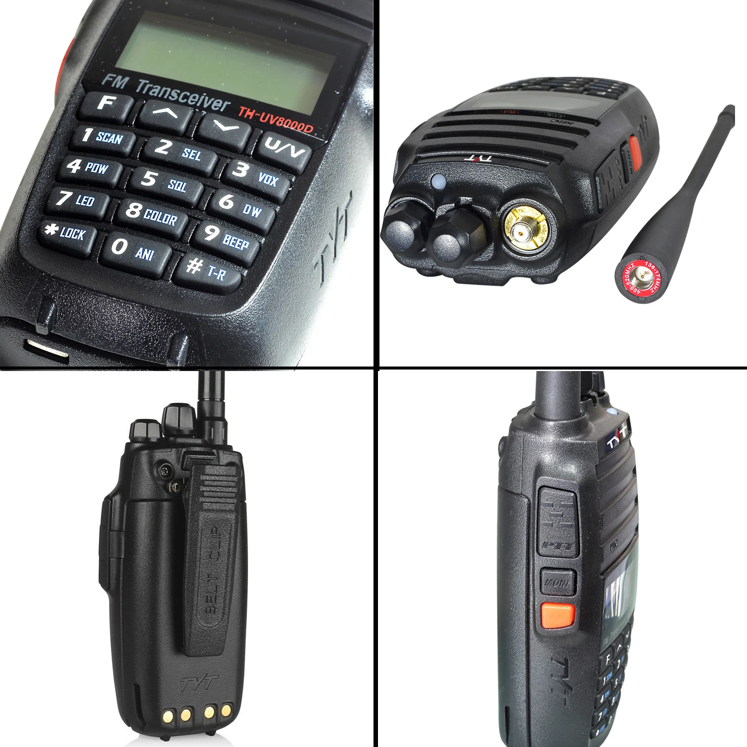1pcs self-driving travel walkie talkie  TYT TH-UV8000D 10W 3600mAh Handheld Radio, Dual Band 136-174/400-520MHz Walkie Talkie 5