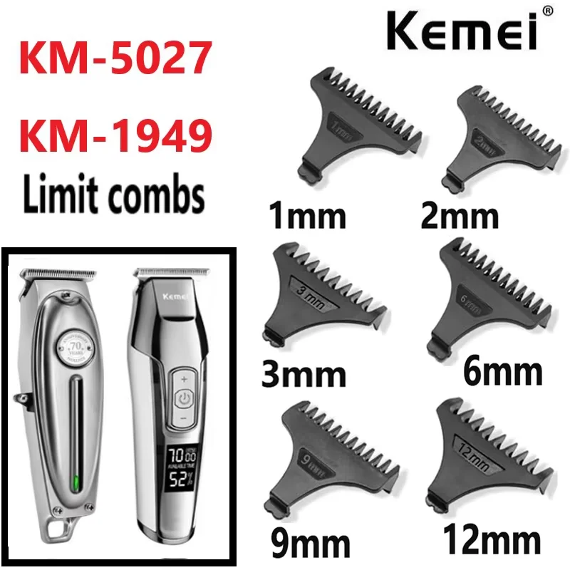 Kemei Hair Trimmer Limit Comb Universal Black Guards Hairdresser Hair Cutting Guide for KM-5027 KM-1949 1 2 3 6 9 12mm BEST SELLERS