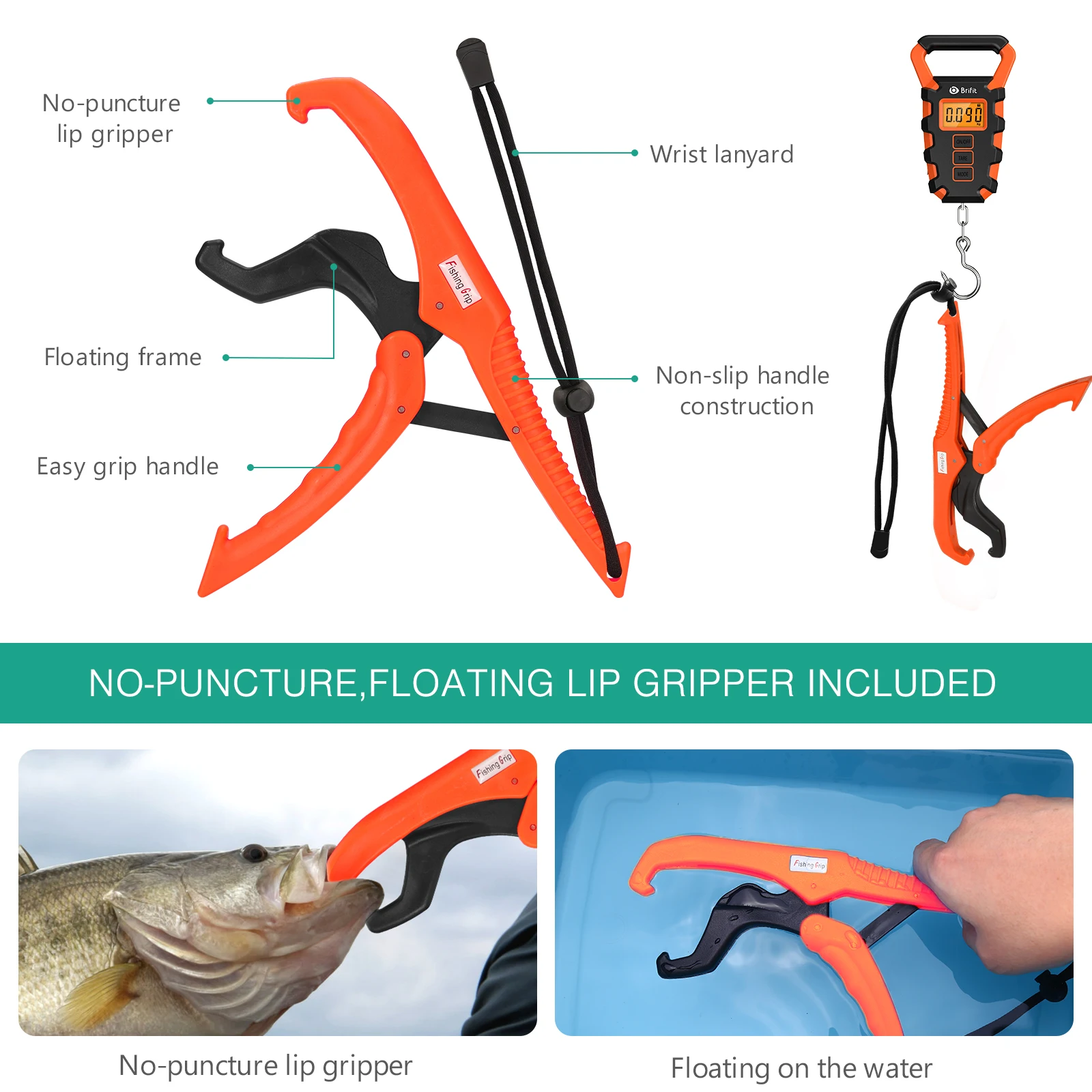 Waterproof Fishing Scale with Lip Gripper， Digital Hanging Scale with 40 #6  海外 即決