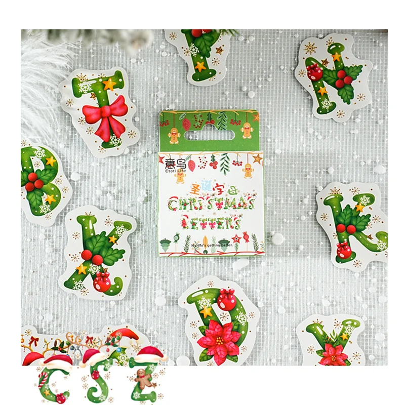 Festive Christmas Santa Claus Decorative Stickers - 45PCS for DIY Scrapbooking & Album Decoration