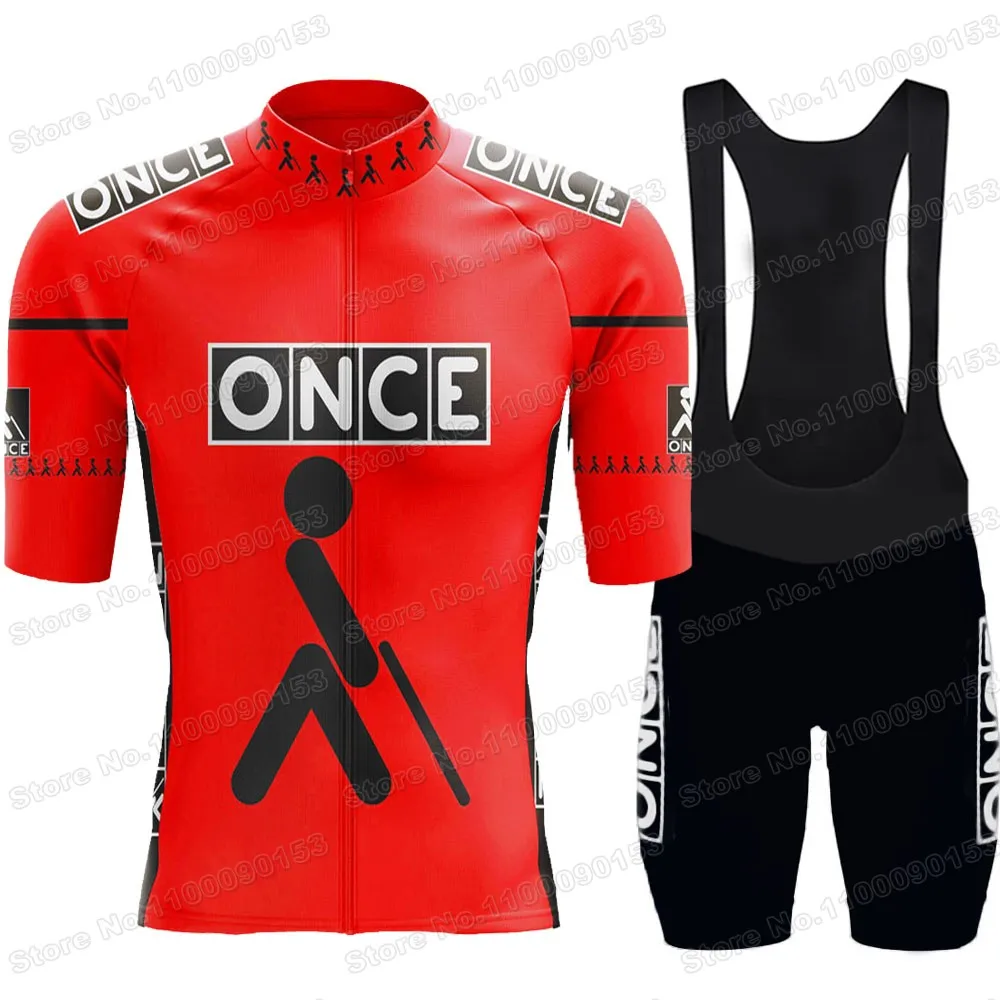 2025 ONCE Team Cycling Jersey Set Retro Cycling Clothing Yellow Pink Red Black Men Summer Road Bike Suit Bicycle Bib Shorts 6
