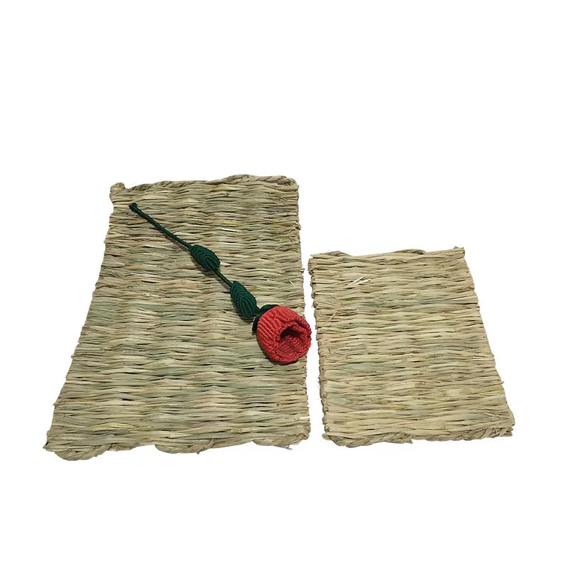 Kathosn Grasmatten Für Kleintiere – 8 Stück, 28x22 Cm, Handgewebt, Als Bett Oder Kauspielzeug