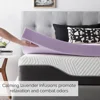 LUCID 4 Inch Lavender Infused Memory Foam Mattress Topper - Ventilated Design - California King Size 3