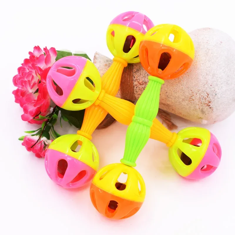 Parrot Toy Creative Rattle Bite Resistant Bird Bite Double-head Bell Ball Training Toys Small Hand Bell parrot toy,bird toy