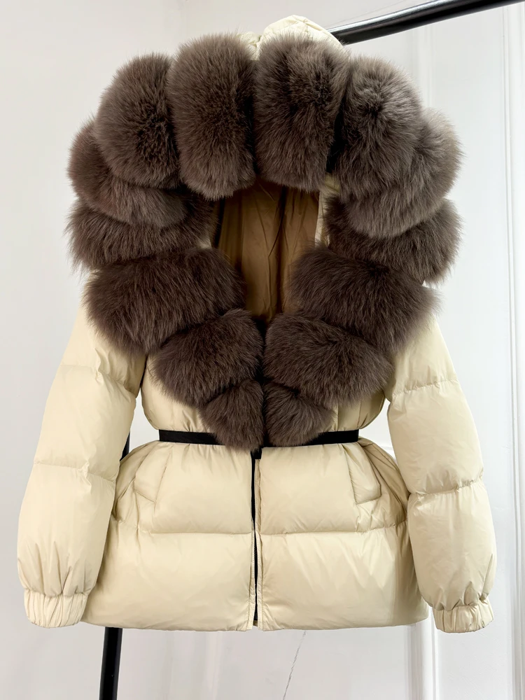 2024 New Fashion Winter Puffer Down Jacket Women Real Fox Fur Hooded Thick Warm 90% White Duck Down Coat Female Waterproof Parka 3