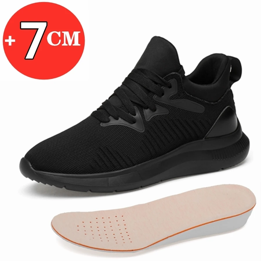 

Genuine Leather Sneakers Men Elevator Shoes Heightening Shoes Men Increase Shoes Height Increase Insole 7CM Taller Shoes