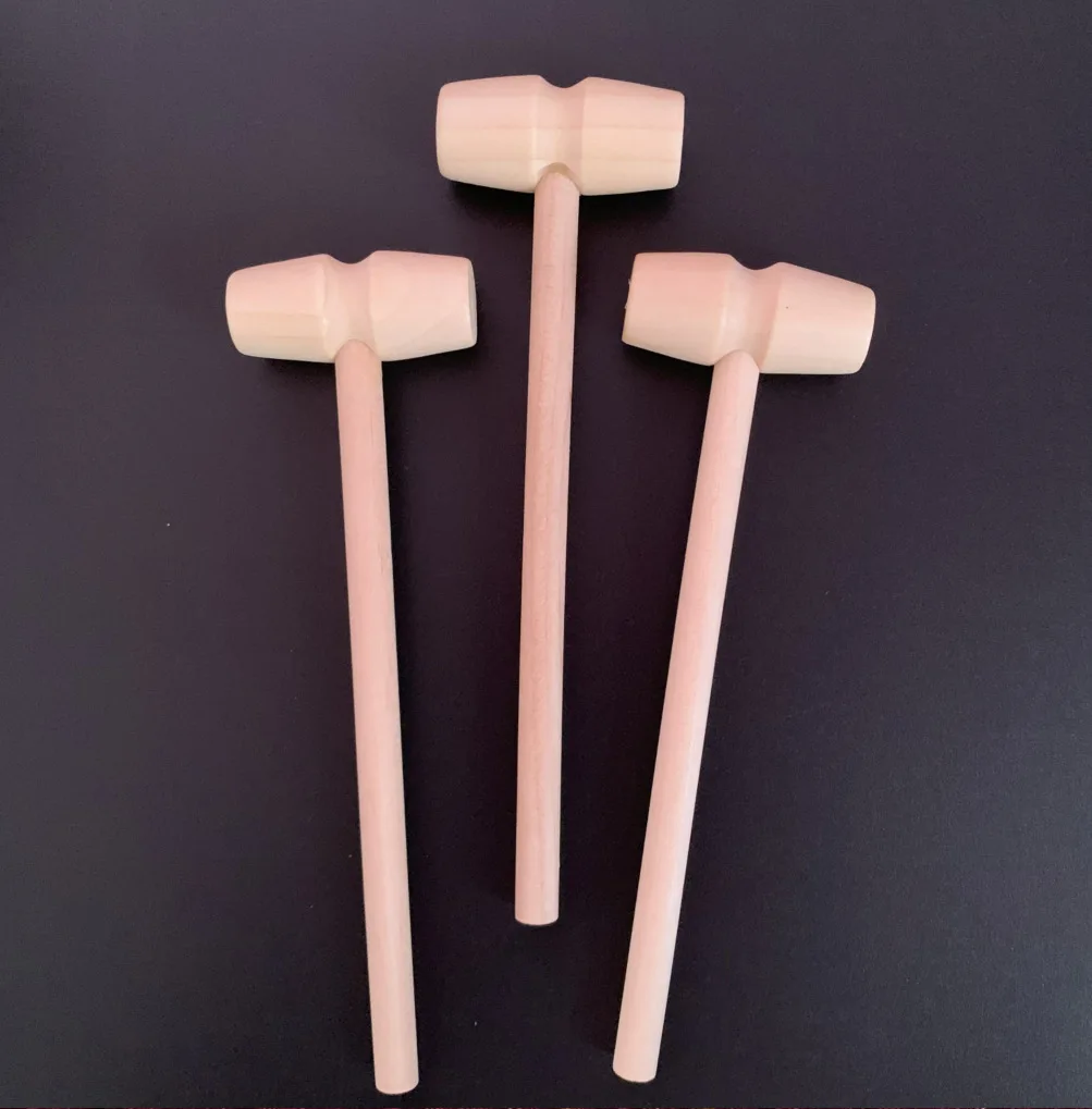 Mini Hammer 3pcs mini toy wooden hammer hammer percussion for cracking nuts tools wooden DIY crafts making tools